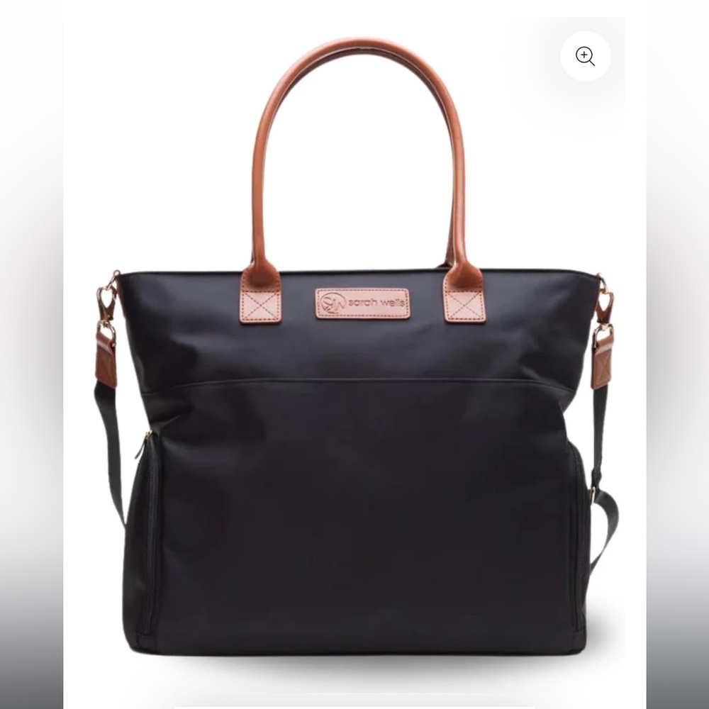 Sarah Wells Black and Tan Pump Bag